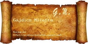 Gajdics Miletta névjegykártya